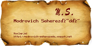 Modrovich Seherezádé névjegykártya